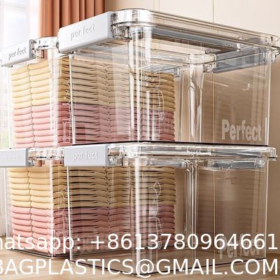 Clear Plastic Storage Bins – Pantry Organizers & Storage Containers, Cabinet Organizer - Home Organization Must Haves For Kitchen, Laundry Room, Office, Closet, Garage & Freezer