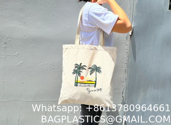 Promotional Personalized Eco-Friendly Cotton Canvas Tote Bags With Rope Handles Custom Printed Sublimation Blanks Fashion Style For Wholesale