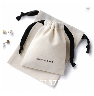 Multicolor Recyclable Cotton Produce Bags Drawstring Canvas Fabric Candy Bags OEM Pantone Color Printed Cotton Drawstring Pouch Draw String Gift Bag