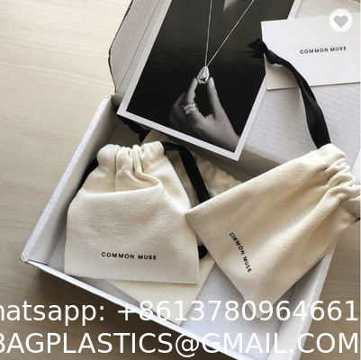 Multicolor Recyclable Cotton Produce Bags Drawstring Canvas Fabric Candy Bags OEM Pantone Color Printed Cotton Drawstring Pouch Draw String Gift Bag
