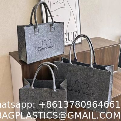 Factory Price Carry Tote Shopping Bag Felt Grocery Tote Bag Large Portable Handbag Reusable Gift Bag For Party Favors Gym Beach DIY Handcraft