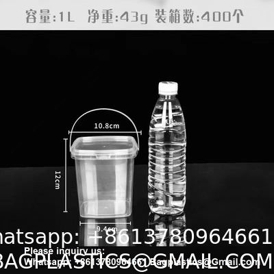 Bucket With Lid, Clear Bucket, Plastic Food Storage Container, Ice Cream Bucket, Reusable Container, Plastic Bucket, Tub With Lid, Storage Container, Round Plastic Pail, BPA Free, Pail With Handle
