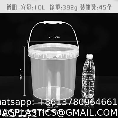 Bucket With Lid, Clear Bucket, Plastic Food Storage Container, Ice Cream Bucket, Reusable Container, Plastic Bucket, Tub With Lid, Storage Container, Round Plastic Pail, BPA Free, Pail With Handle