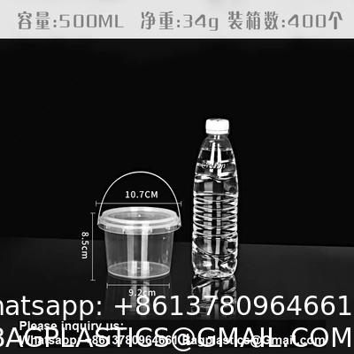 Bucket With Lid, Clear Bucket, Plastic Food Storage Container, Ice Cream Bucket, Reusable Container, Plastic Bucket, Tub With Lid, Storage Container, Round Plastic Pail, BPA Free, Pail With Handle
