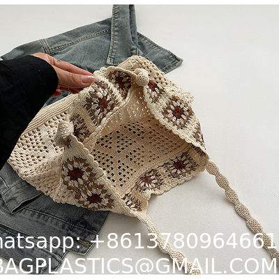 Raffia Straw Bags Tote Summer Beach Purses Wholesale New Ethnic Style Beach Bags Women Paper Straw Crochet Tote Bags Large Capacity Raffia Braided Handbags