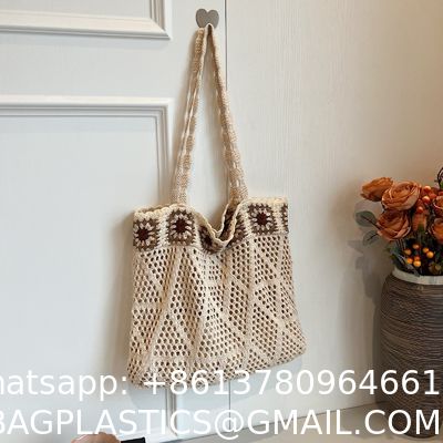 Raffia Straw Bags Tote Summer Beach Purses Wholesale New Ethnic Style Beach Bags Women Paper Straw Crochet Tote Bags Large Capacity Raffia Braided Handbags