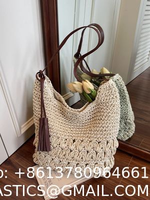 Crochet Tote Bags Summer Beach Bag For Women Vacation Mesh Knit Bag Hippie Bag Woven Knitted Shopping Bag Small Yarn Crochet Storage Bag