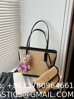 Crochet Raffia Pouch Clutch Stylish Straw Wicker Beach Bag For Summer Weddings Parties Bag Mesh Luxury Women Handmade Handbags Raffia Beach Market Shopping Bag