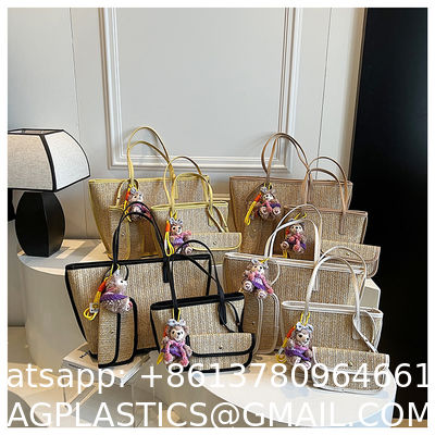 Crochet Raffia Pouch Clutch Stylish Straw Wicker Beach Bag For Summer Weddings Parties Bag Mesh Luxury Women Handmade Handbags Raffia Beach Market Shopping Bag