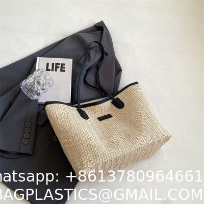 Sustainable Bamboo Bag With Handle, Shopping Bag For Beach Summer Vibe Wholesale Vietnam Handicraft Crochet Raffia Sac Bolsa Mujer Bucket Tote Shoulder Designer Women Straw Bag