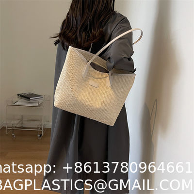 Sustainable Bamboo Bag With Handle, Shopping Bag For Beach Summer Vibe Wholesale Vietnam Handicraft Crochet Raffia Sac Bolsa Mujer Bucket Tote Shoulder Designer Women Straw Bag
