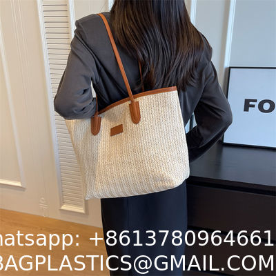 Sustainable Bamboo Bag With Handle, Shopping Bag For Beach Summer Vibe Wholesale Vietnam Handicraft Crochet Raffia Sac Bolsa Mujer Bucket Tote Shoulder Designer Women Straw Bag