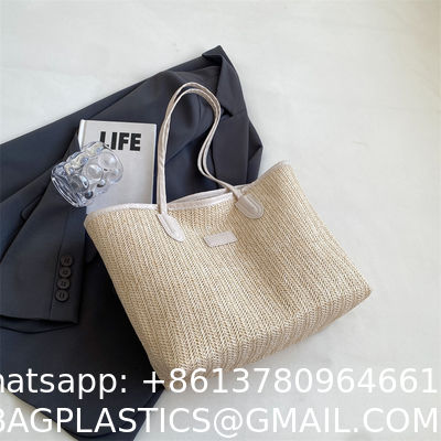 Sustainable Bamboo Bag With Handle, Shopping Bag For Beach Summer Vibe Wholesale Vietnam Handicraft Crochet Raffia Sac Bolsa Mujer Bucket Tote Shoulder Designer Women Straw Bag