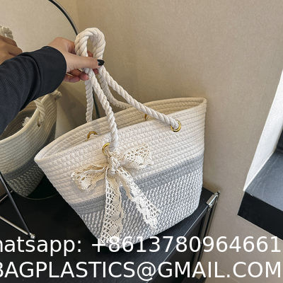 Custom Logo Handmade Luxury Tote Handbag Beach Bag Straw Bags Tote Summer Beach Bag For Women Raffia Straw Crochet Pattern