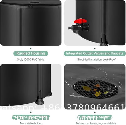Collapsible Rain Barrel Water Storage Containers-53 Gallon Portable Rainwater Collect System Water Tank To Collect Rainwater From Gutter Downspout Water Catcher With Spigots,Filter&Overflow Kits