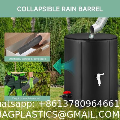 Collapsible Rain Barrel Water Storage Containers-53 Gallon Portable Rainwater Collect System Water Tank To Collect Rainwater From Gutter Downspout Water Catcher With Spigots,Filter&Overflow Kits