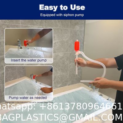 Water Storage Bladder, 100 Gallon Heavy Duty Food-Grade Plastic Bag, For Emergency Water Bank, Ideal For Bathtub Water Storage, Camping, Gardening And Agricultural Irrigation.
