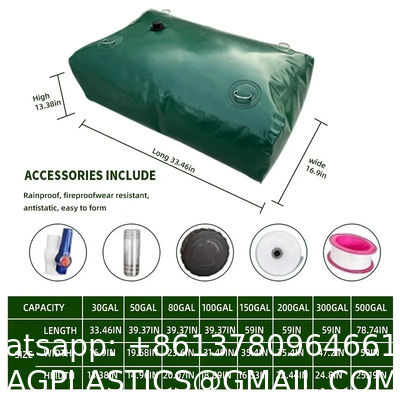 Large Capacity Portable Water Tank Containers, Bladder Tank For Drought Resistance, Fire Prevention, Emergency Water, Agricultural Irrigation Outdoor (110L/29Gal, Blue)
