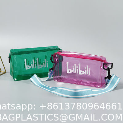 Recycled Recyclable Hot Sale Customized Logo and Size Clear Transparent Holographic PVC Gift Iridescent Tote Bag Hologram TPU Laser Shopping Handle Bag