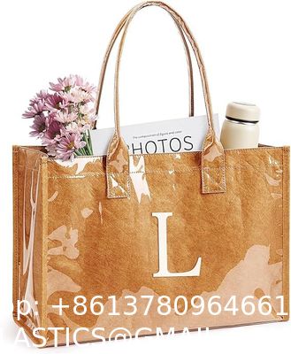 Tyvek Eco Paper Shopping Bags Inside Cotton Trending Product Reusable Washable Durable Handbags Tote Bags Vintage Waterproof Dupont Tote Bag Kraft Tyvek Paper Handbag