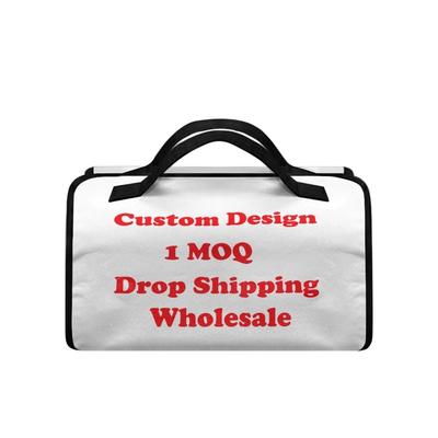 DuPont Travel Folding Storage Cosmetic Bag, pu lether Travel Makeup Organizer Bag, Foldable Toiletry Bag With Detachable Pouches, Large Capacity 4-In-1 Roll-Up Cosmetic Storage With Handle For Women