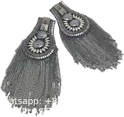 Blazer Shoulder Epaulets Tassel Chain Epaulet Punk Fringe Shoulder Badge Epaulet/Kpop Fringed/Tassel Metal Punk Shoulder Epaulette/Dpikes Brooch
