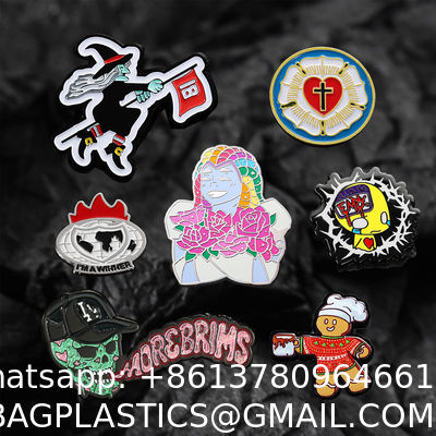 Customized School Badges Magnetic Stainless Steel UV Printed Cartoon Copper Aluminum Baked Varnish Plastic Metal Crafts Metal Pin Corporate School Feats Honor Emblem Badge Zinc Alloy Metal Badge