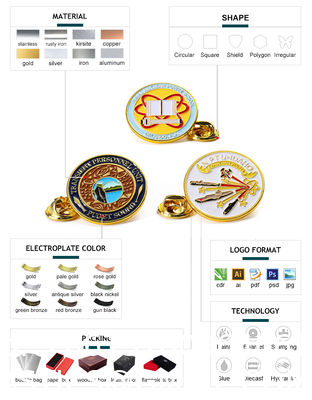 Custom Copper/Brass/Zinc Alloy Metal Holder Key Chain Metal Custom Creative Craft School Gift For Students Challenge Badge Metal Gold Crafts Soft Enamel Pins Honor School Brooch Pins