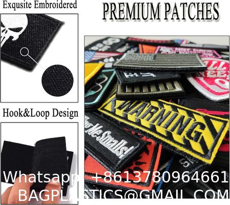 Garment Accessories, Tactical Morale Patch Bundle, Full Embroidery Loop And Hook Patches Set For Caps, Bags, Backpacks, Vest, ornaments Uniforms,Tactical Gears