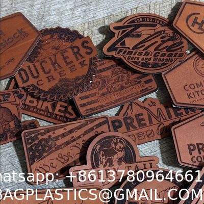 Best Supplier China Manufacturer Hot Sale Debossed Leather Logo Name Label Iron On Sew On Custom Leather Patch For Caps Hats Jeans