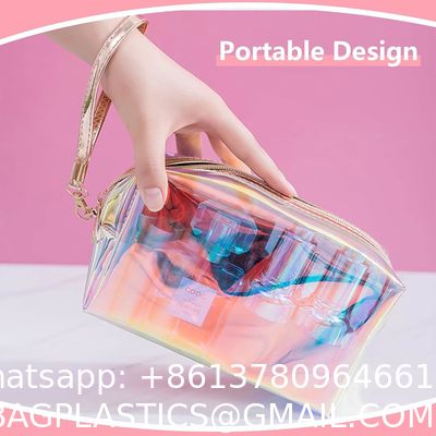 Holographic Makeup Bags Set, Clear Iridescent Cosmetic Bags, Portable Waterproof Toiletry Bag, Travel Zippered Makeup Organizer Cosmetic Pouch for Women, Mothers Day Gifts