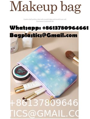 Toiletry Bag,Water Resistant Cosmetic Organizer For Bathroom, Quart Size Clear Iridescent Hard Shell Zipper Case For Toiletries,Portable Storage For Women Girls,Travel Essentials