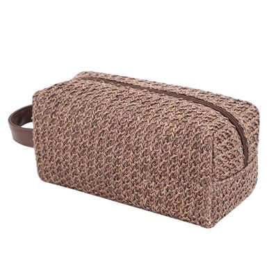 clutch bag, handy bag, handbag, handle bag, Portable Straw Makeup Toiletry Wash Bag Factory OEM Travel Hollow Out Knitted Cosmetic Carry Clutch Pouch Bag Gift