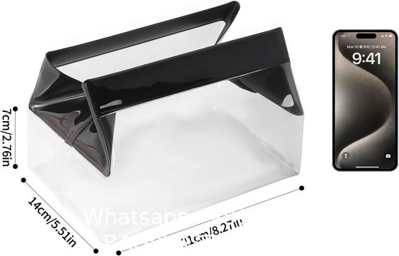 Biodegradable recyclable sustainable Clear Travel Toiletry Bag With Magnetic Closure, Makeup Bag For Women And Men, Cosmetic Bag For Travel