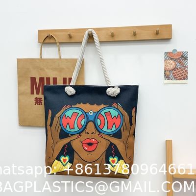 Versatile And Practical Multifunctional Zipper Handbag, Foldable Beach Bag, Creative New Cartoon Print Shoulder Bag