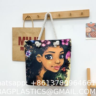 Versatile And Practical Multifunctional Zipper Handbag, Foldable Beach Bag, Creative New Cartoon Print Shoulder Bag