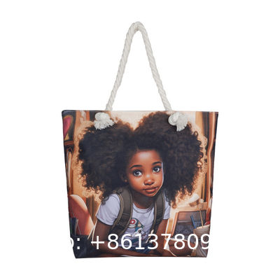 Wholesale Women'S Printed Handbags, Tote Bags, Lightweight Thick Rope Shoulder Bags, Fashionable And Artistic Versatile Beach Bags