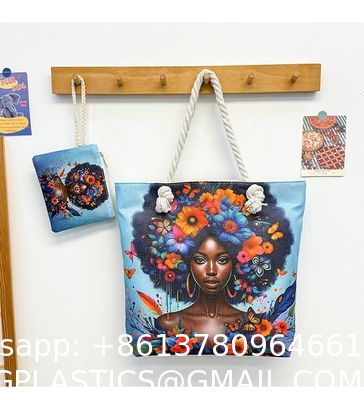 Versatile And Practical Multifunctional Zipper Handbag, Foldable Beach Bag, Creative New Cartoon Print Shoulder Bag