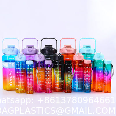 Water Bottle, 32oz Motivational Sports Water Bottle With Time Marker - Times To Drink - Tritan, BPA Free, Wide Mouth Leakproof, Clear (1 Bottle)