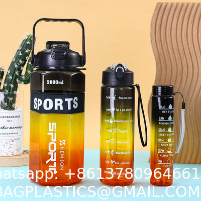 Water Bottle, 32oz Motivational Sports Water Bottle With Time Marker - Times To Drink - Tritan, BPA Free, Wide Mouth Leakproof, Clear (1 Bottle)