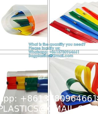 Zipper Pouch Bags, Clear Waterproof Document Bag, Assorted Color File Pockets, Large Capacity Plastic File Jackets, Multipurpose For Travel School Office And Home