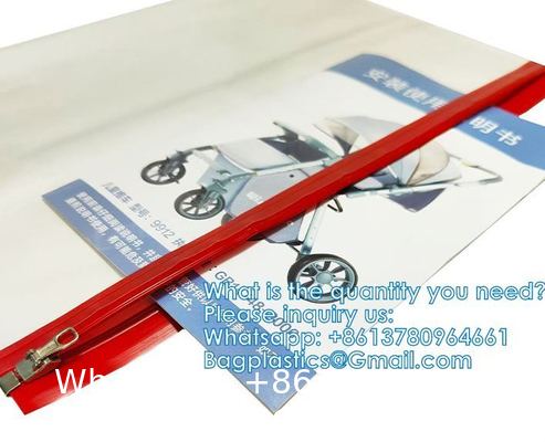 Zipper Pouch Bags, Clear Waterproof Document Bag, Assorted Color File Pockets, Large Capacity Plastic File Jackets, Multipurpose For Travel School Office And Home