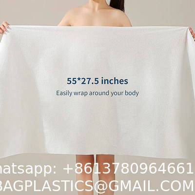 Free Sample High Quality One Time Use Disposable Bath Towels 55''X27.5'' Large Portable Thicken Individually Wrapped Bath Towels