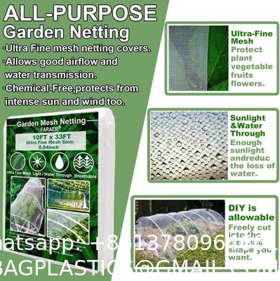 Garden Netting, Plant Covers 10x33Ft Net Ultra Fine Mesh Protection Netting For Vegetable Plants Fruits Flowers Crops Greenhouse Row Cover Raised Bed Barrier Screen Protection Net Cover