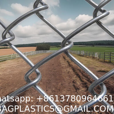 Wire 9 Gauge Green Vinyl Coated Galvanized Steel Chain Link Fence Fabric, Diamond Mesh Size 2-3/8 Inch, Galvanized Fencing Wire Roll For Garden And Animals Enclosure