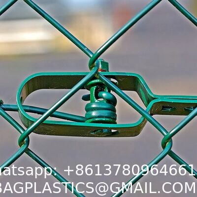 Wire 9 Gauge Green Vinyl Coated Galvanized Steel Chain Link Fence Fabric, Diamond Mesh Size 2-3/8 Inch, Galvanized Fencing Wire Roll For Garden And Animals Enclosure