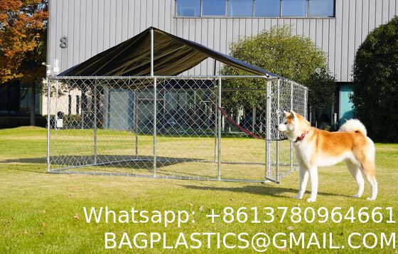Outdoor Heavy Kennel High Strength Stainless Steel Black Large Dog Cage 10' X 5' Heavy Duty Welded Mesh Modular Outdoor Dog Kennel Heat Treated 3D Modelling Service Included Fencing Trellis Gates