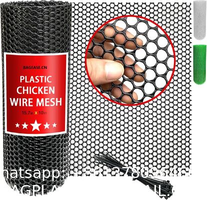 Chicken Wire Fencing Mesh Plastic With Zip Ties, 1.3×10FT Garden Netting For Moss Poles, Plastic Chicken Wire For Poultry Rabbit Fencing,Crafts,DIY - Black
