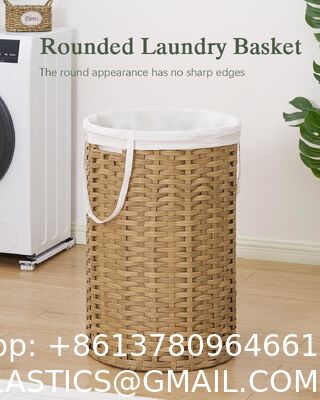 Large Laundry Hamper Laundry Basket Round Handwoven Wicker Laundry Baskets Rattan Laundry Basket With Removable Bag Handles 2 Mesh Bags For Living Room Bedroom Natural