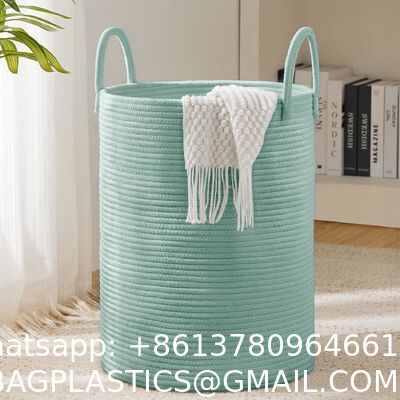 Woven Rope Laundry Hamper Basket, Tall Luandry Basket, Baby Nursery Hamper For Blanket Storage, Clothes Hamper For Laundry In Bedroom-Large-(CUSTOMIZED COLOR, 58L, 72L)